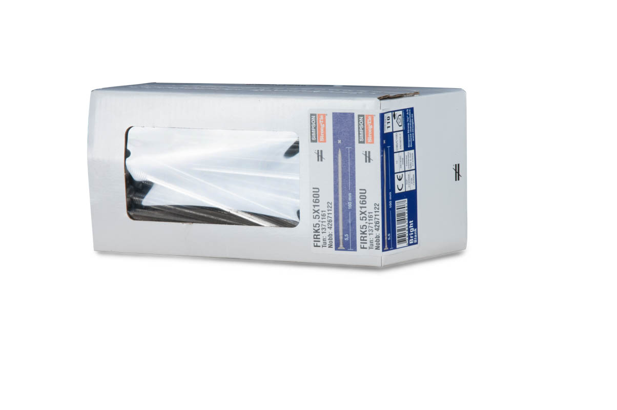 Simpson Strong-Tie firkantspiger 5,5x160 mm Kasse med Simpson Strong-Tie firkantspiger 5,5x160 mm