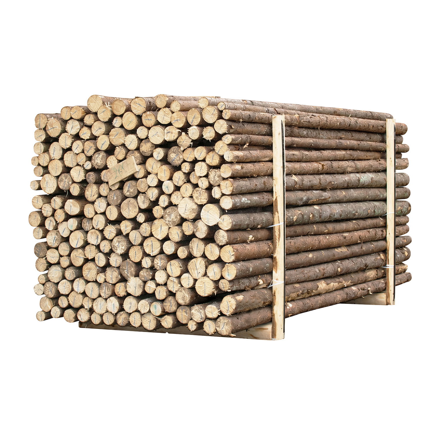 Granrafter med bark 220 cm - robuste granrafter til hegn og afskærmning | BMB Stak af granrafter med bark, 220 cm lange, velegnede til raftehegn og afskærmning. Høj kvalitet fra BMB, naturligt beskyttet mod råd og svamp og ideel til udendørs projekter.