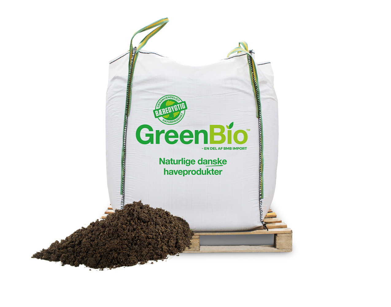 GreenBio jord i bigbag på palle GreenBio naturlig havejord i stor bigbag på palle