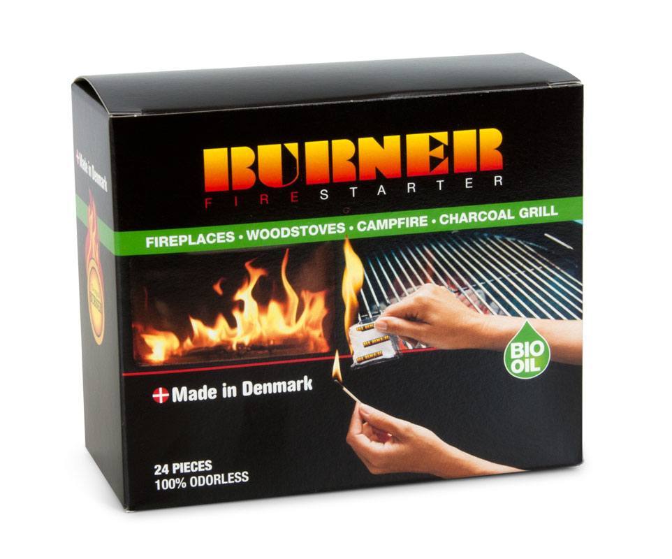 Burner tændblokke 24 stk lugtfri bioolie Burner tændblokke til pejs, brændeovn og grill