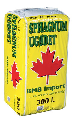 Sphagnum ugødet 300 L grov 20-40 mm Sæk med ugødet sphagnum 300 liter til havebrug