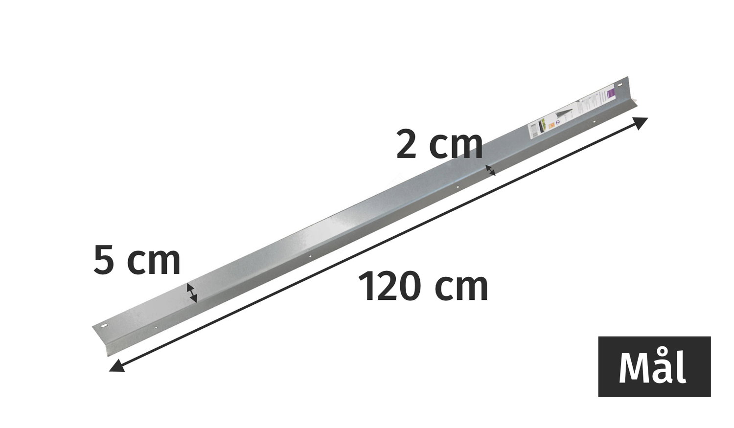 Vinkelprofil stål 120x5x2 cm Galvaniseret vinkelprofil 120x5x2 cm