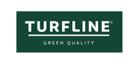 TURFLINE-logo på mørkegrøn baggrund med hvid linje og teksten 'GREEN QUALITY'