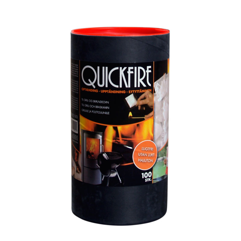 Quickfire optændingsblokke 100 stk lugtfri Quickfire lugtfri optændingsblokke til grill 100 stk
