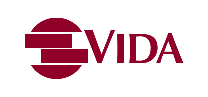VIDA-logo i vinrød - virksomhedslogo VIDA-logo i vinrød på transparent baggrund