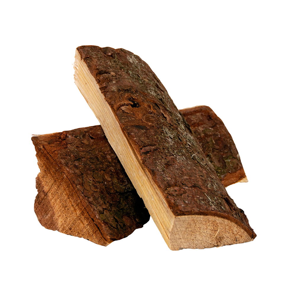Dansk Nåletræ - Brændeovnsbrænde 25 cm | Dansk Brænde Dansk Nåletræ brænde i 25 cm længder til pejs og brændeovn, stablede stykker med bark - producent: Dansk Brænde