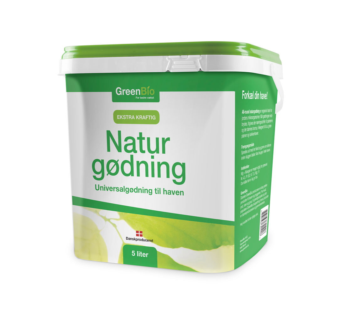 Spand med GreenBio naturgødning 5 liter til haven