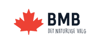 BMB-logo med rød lønneblad og teksten "BMB – Det naturlige valg"