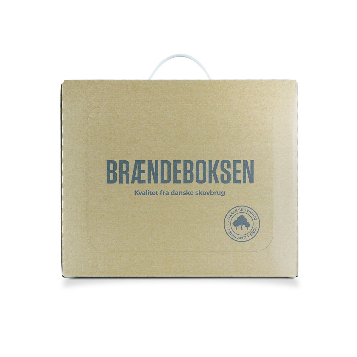 Brændeboksen papkasse med dansk brænde