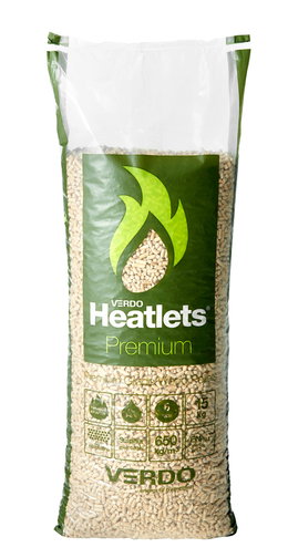 VERDO Heatlets Premium træpiller 15 kg Sæk med VERDO Heatlets Premium træpiller 15 kg